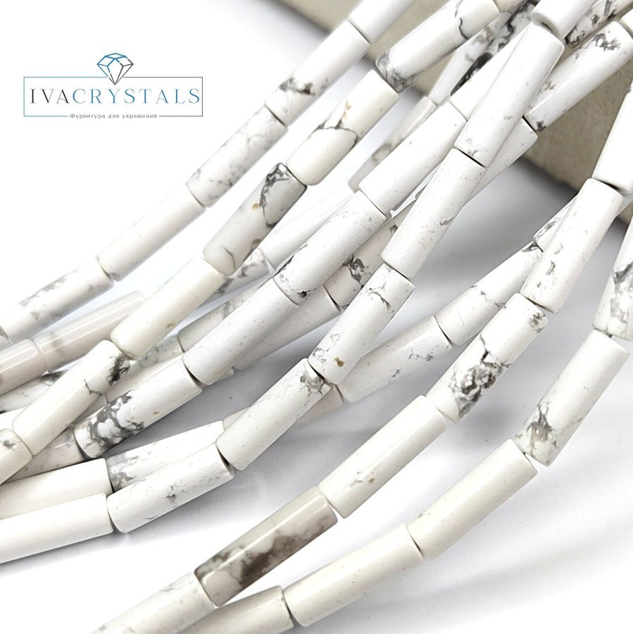 Кахалонг 13х4 мм бусины, Трубочки, НИТЬ 38 см