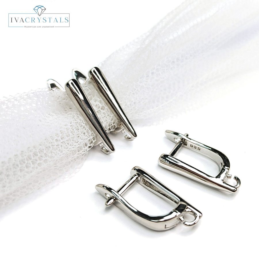 Швензы базовые 16,7х3 мм классические, пара покрытие Родий