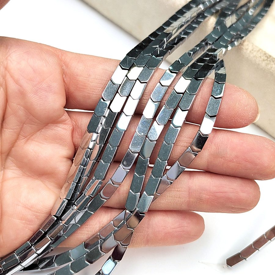 4х7 мм Гематит бусины, нить 40 см