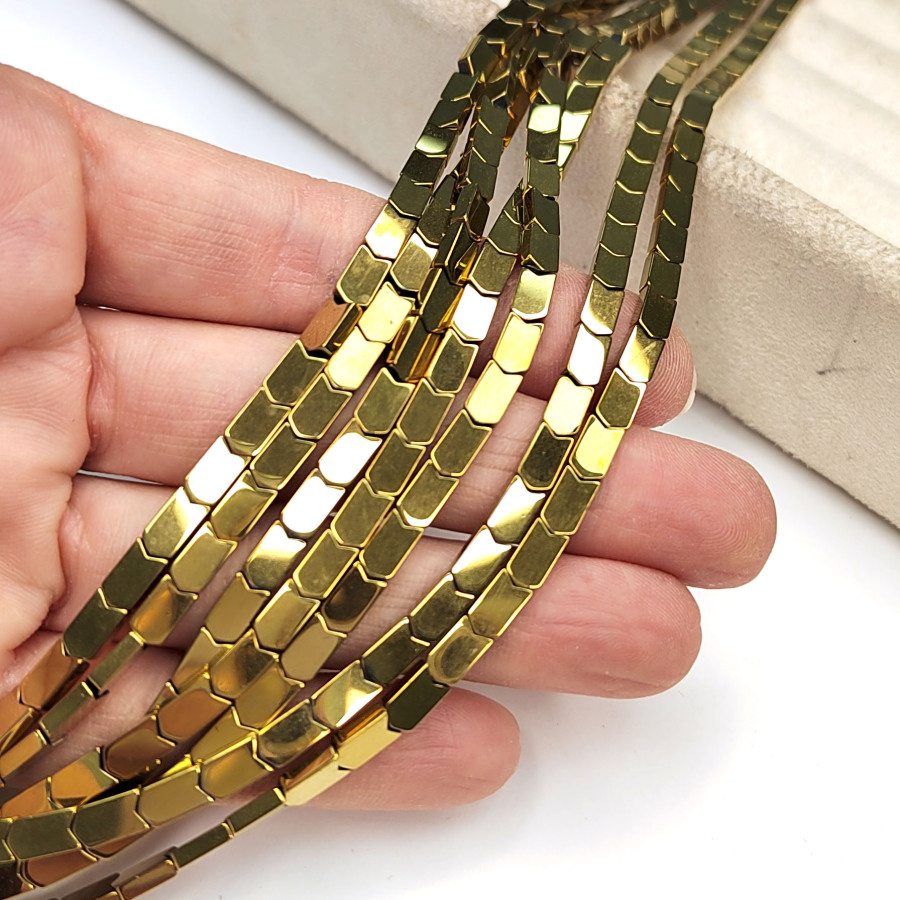 4х7 мм Гематит бусины, нить 40 см