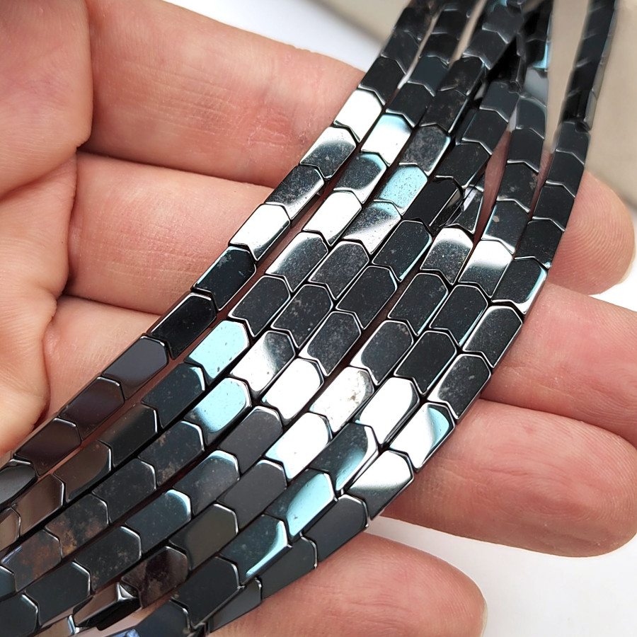 4х7 мм Гематит бусины, нить 40 см