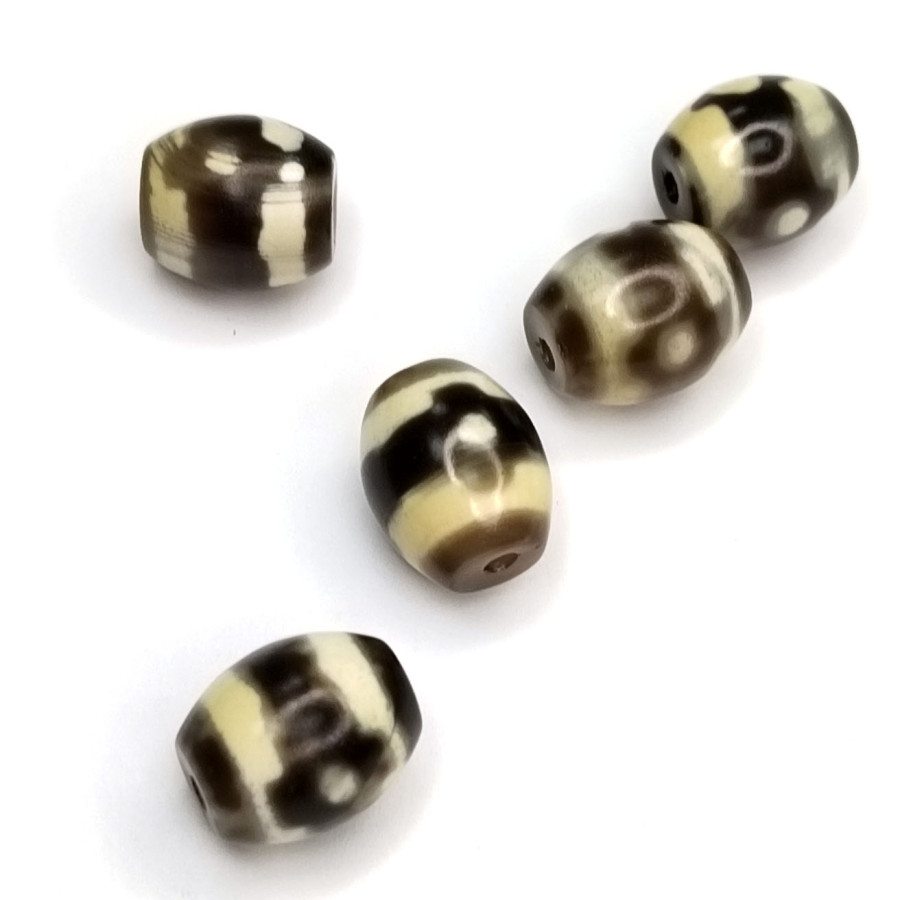 Бусина Дзи Три глаза 16х14,4 мм, натуральный агат, штука