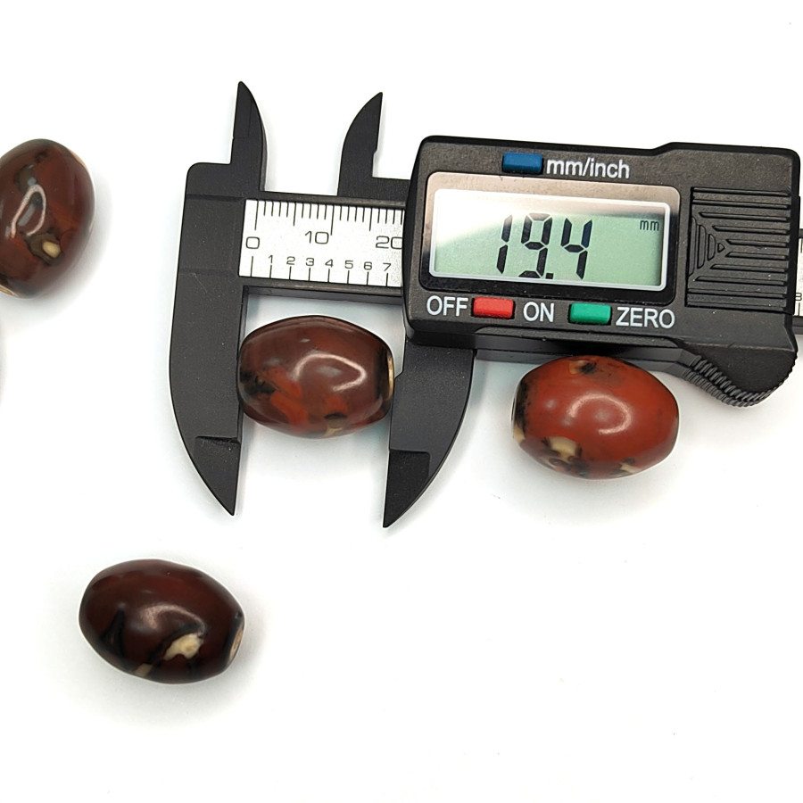 Бусина Дзи 19,4х16 мм, натуральный агат, штука