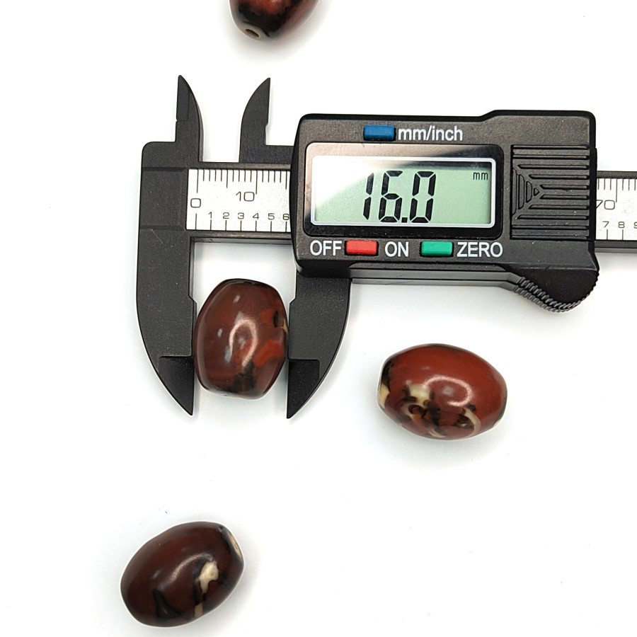 Бусина Дзи 19,4х16 мм, натуральный агат, штука