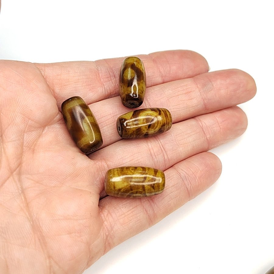 Бусина Дзи 19х10 мм, штука