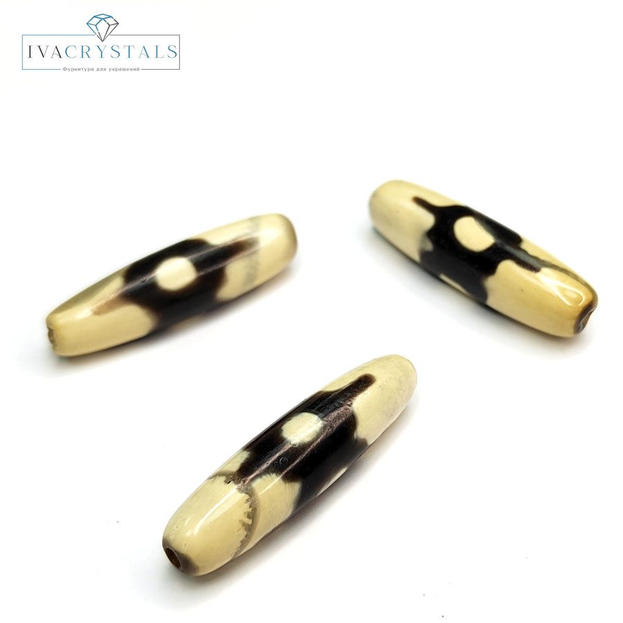 Бусина Дзи "Три глаза" 38х10 мм, штука