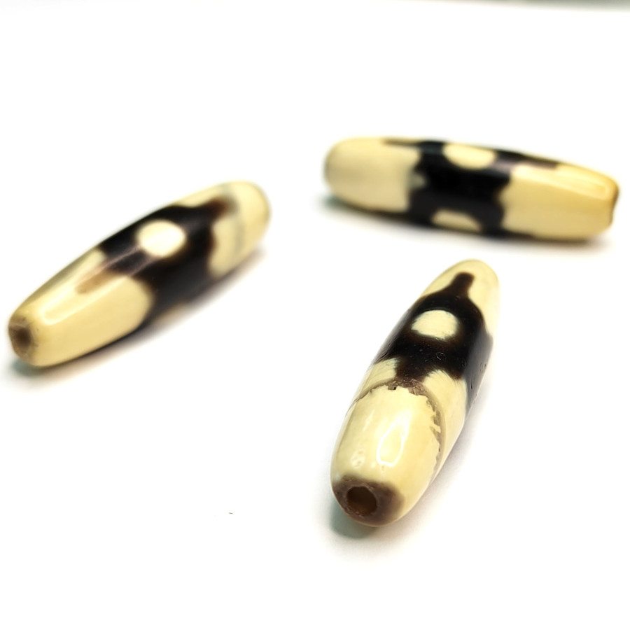 Бусина Дзи "Три глаза" 38х10 мм, штука