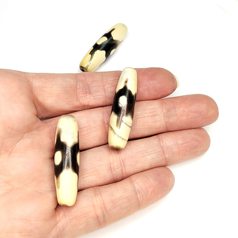 Бусина Дзи "Три глаза" 38х10 мм, штука