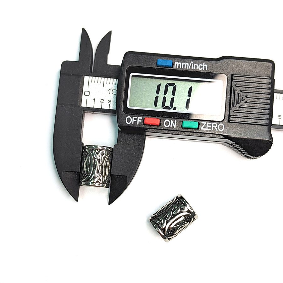 Дагаз бусина руна 13х10 мм из нержавеющей стали, штука