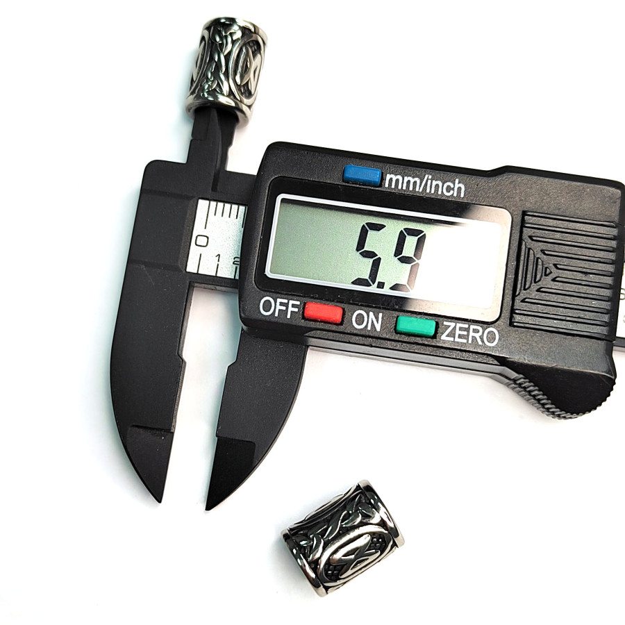 Дагаз бусина руна 13х10 мм из нержавеющей стали, штука