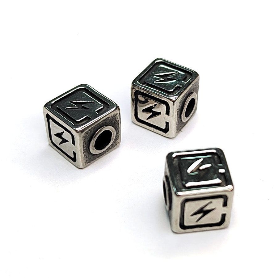 Соулу бусина руна 9 мм из нержавеющей стали, штука