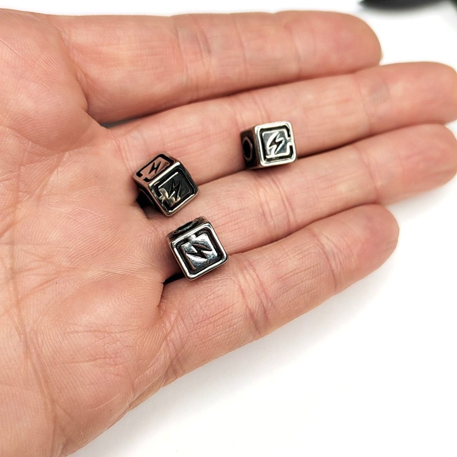 Соулу бусина руна 9 мм из нержавеющей стали, штука