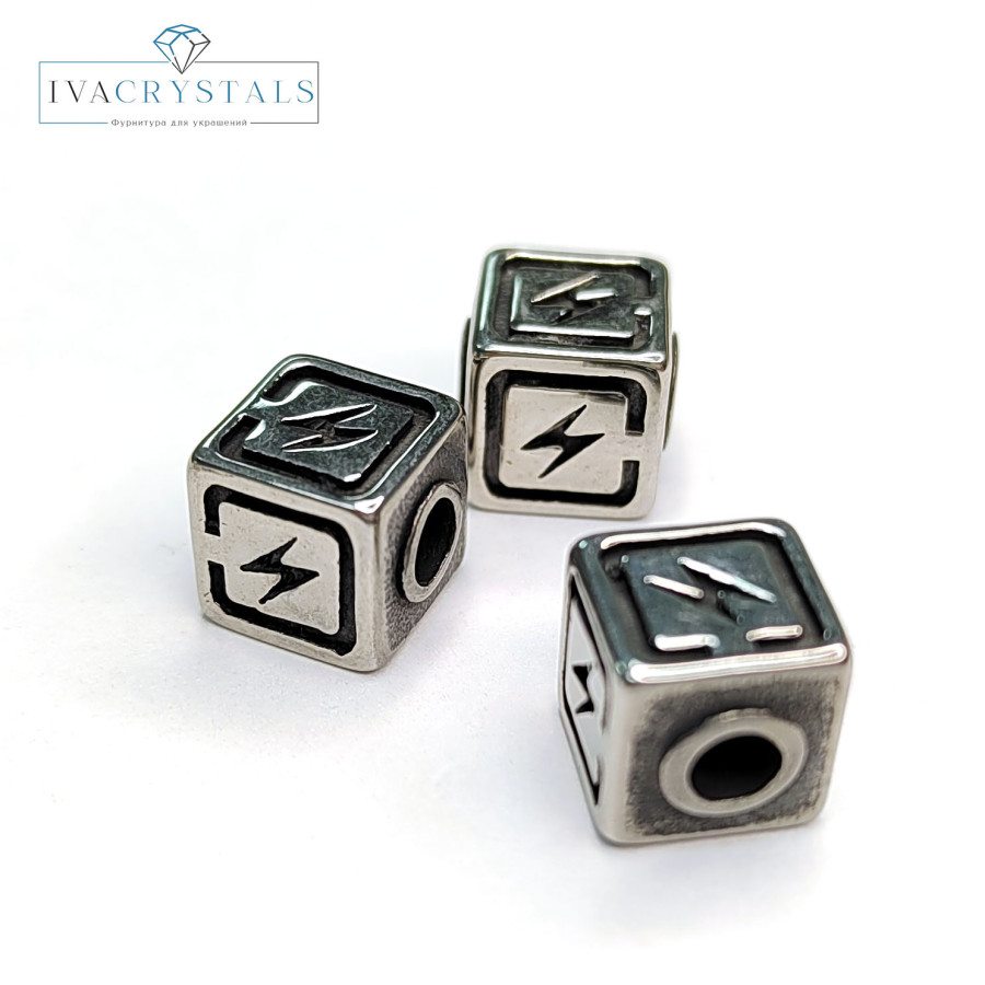 Соулу бусина руна 9 мм из нержавеющей стали, штука