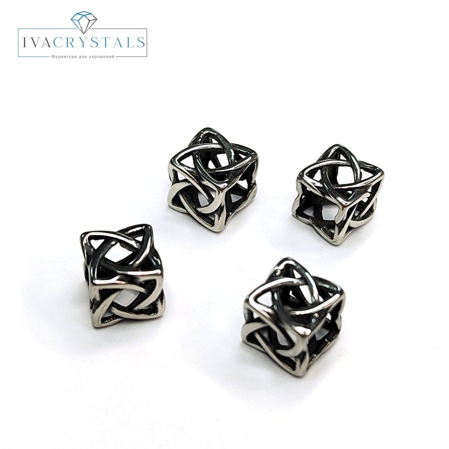 Бусина Кельтский узел 8 мм из нержавеющей стали, штука