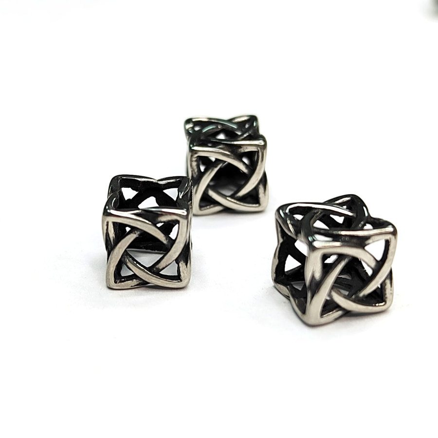 Бусина Кельтский узел 8 мм из нержавеющей стали, штука