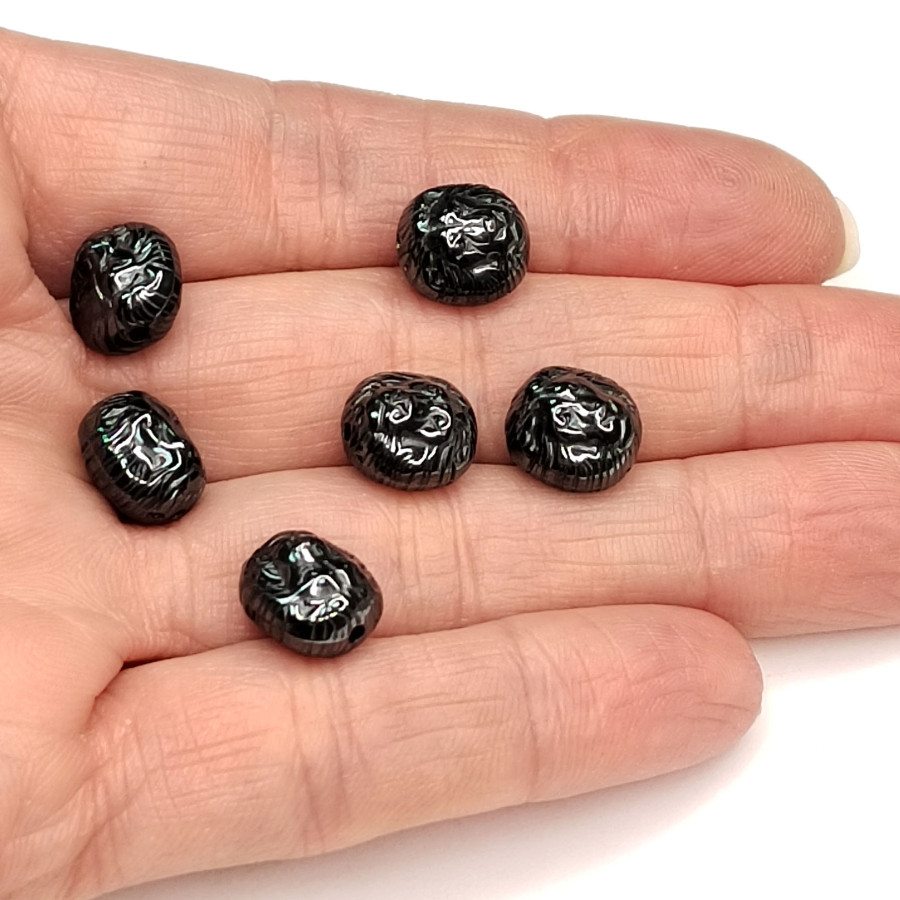 Лев 10 мм бусина из гематита, штука