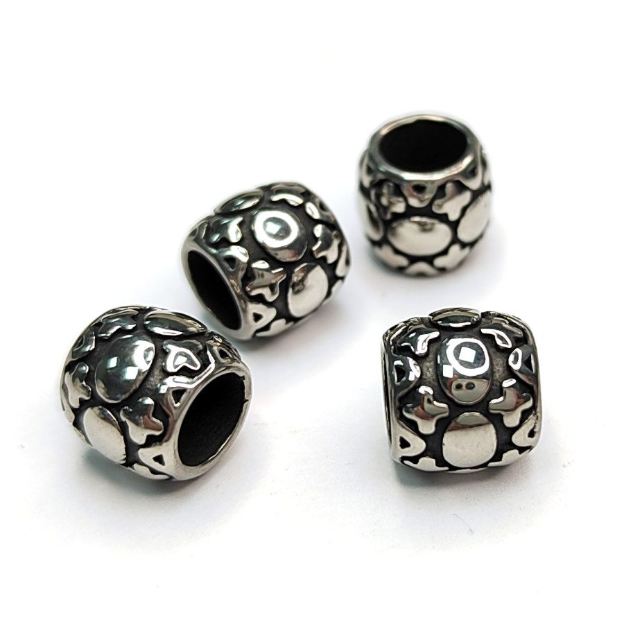 Бусина 7х6,5 мм разделительная из нержавеющей стали, штука