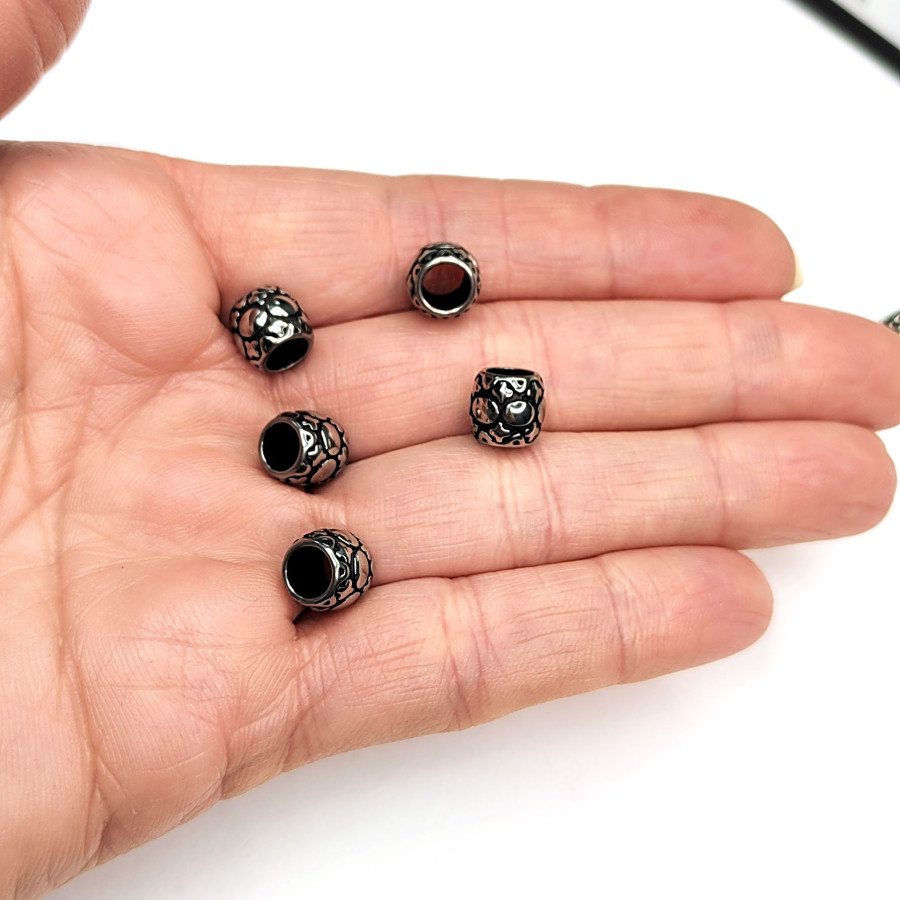 Бусина 7х6,5 мм разделительная из нержавеющей стали, штука