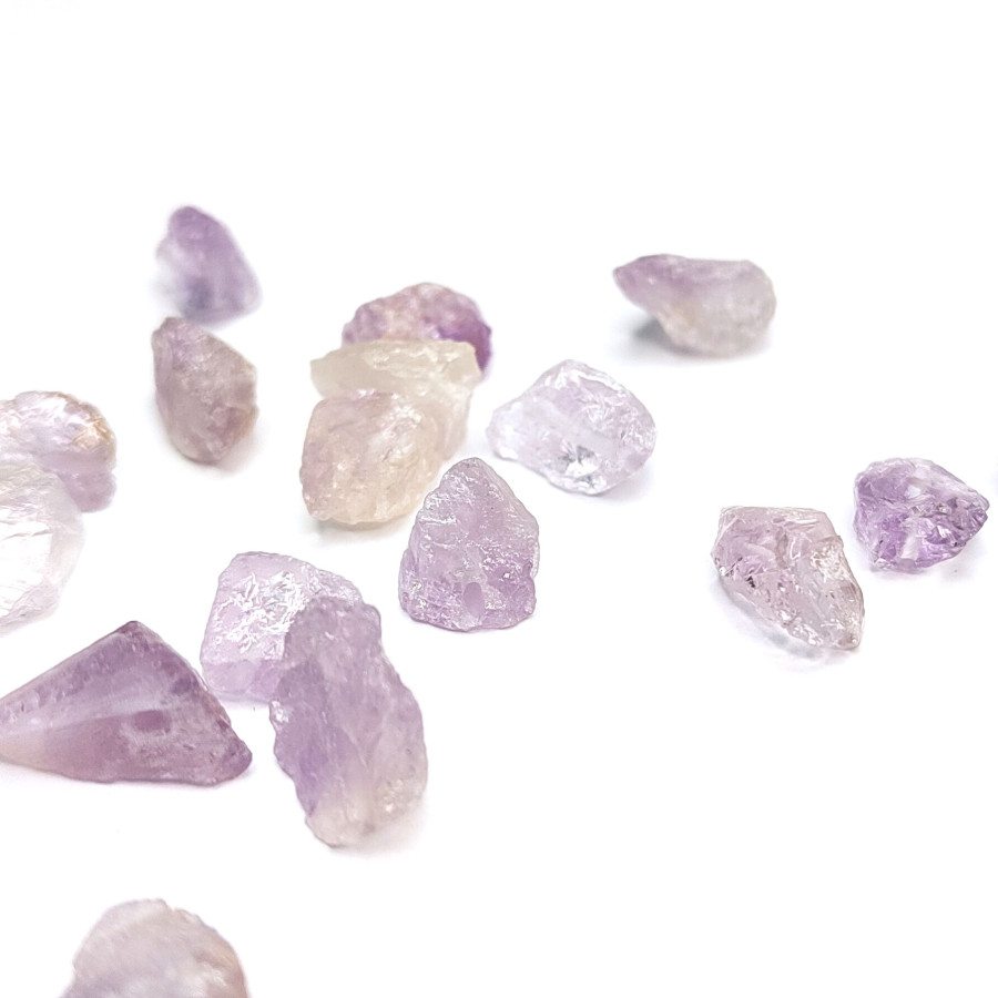 11х8 мм Лавандовый аметист натуральный, колотый необработанный камень