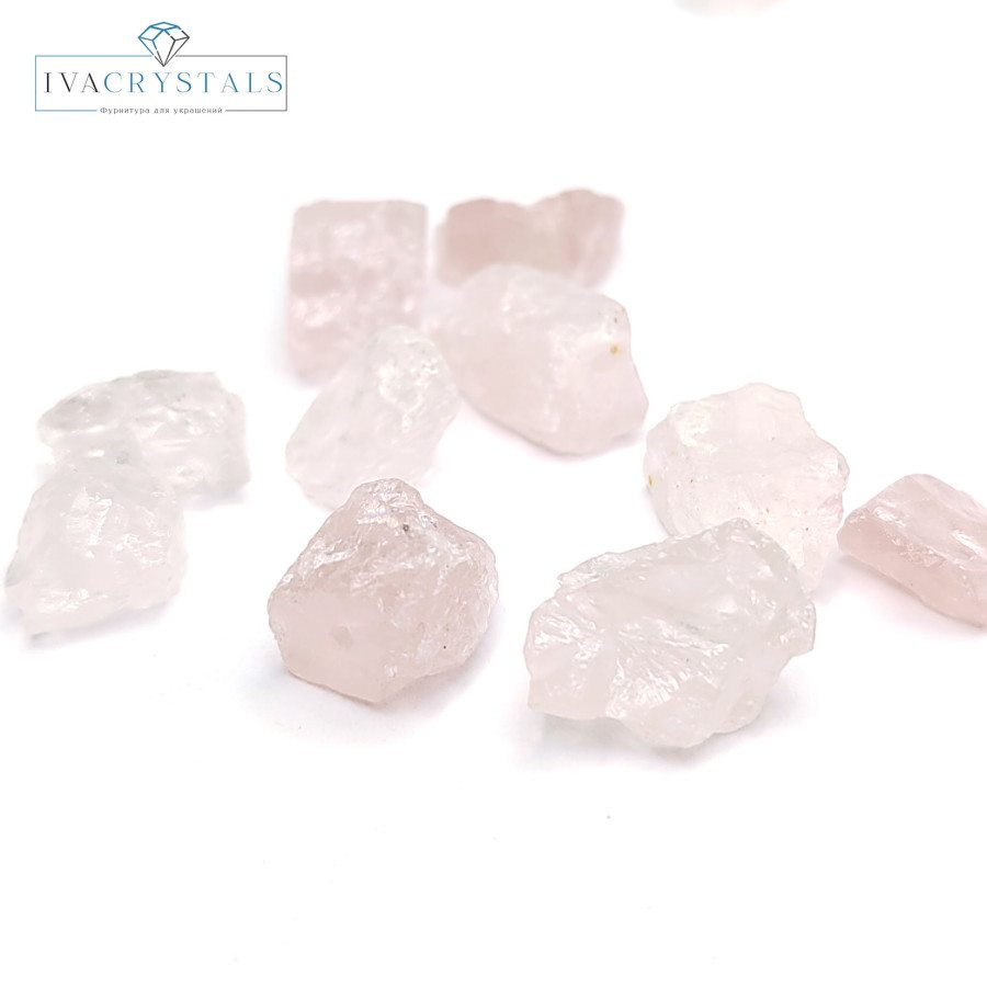 12х8 мм розовый кварц натуральный необработанный колотый