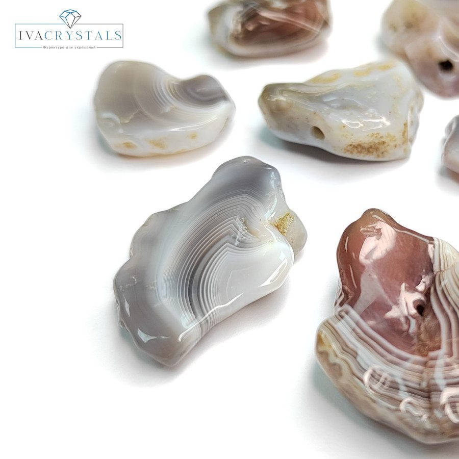 Агат ботсванский натуральный 31 мм, штука