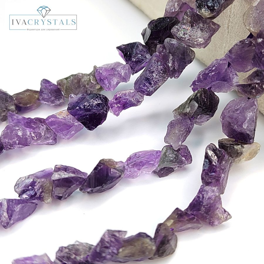 11х8 мм Аметист натуральный, колотый необработанный камень