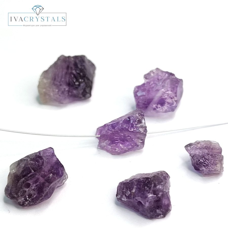 11х8 мм Аметист натуральный, колотый необработанный камень