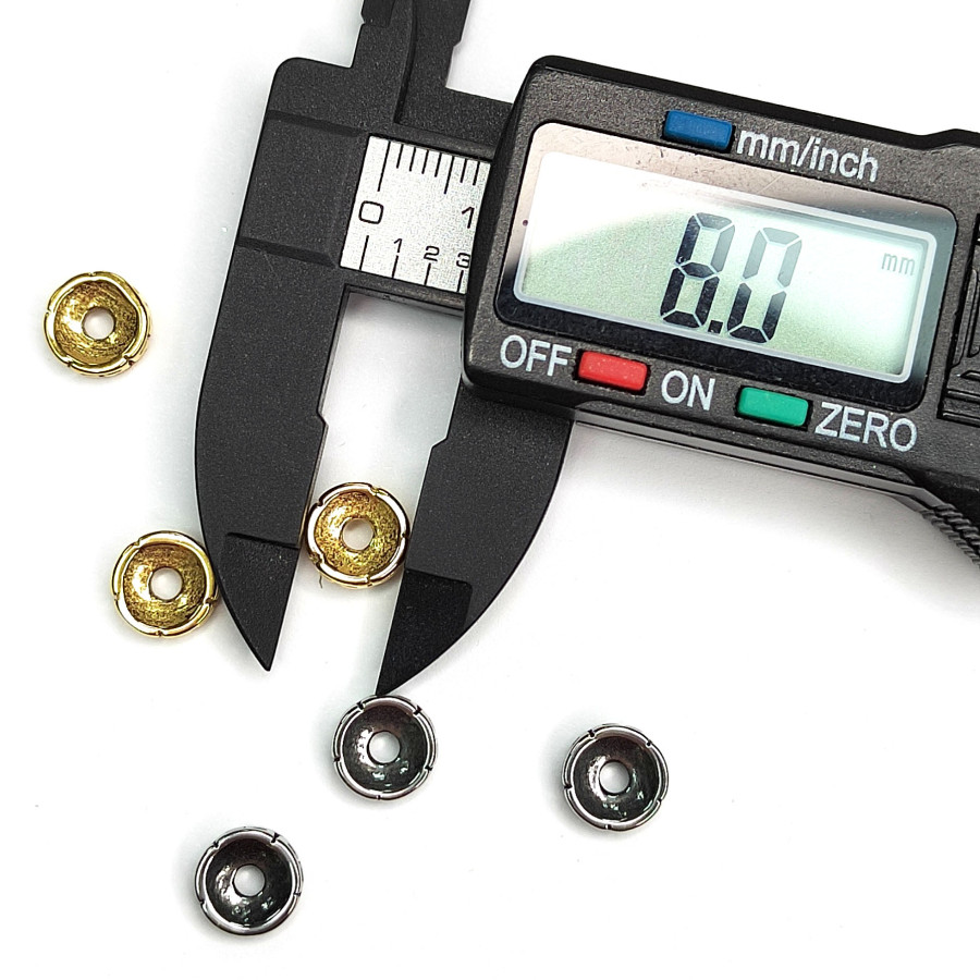 Бусина 8х2,7 мм разделительная из нержавеющей стали с чернением, штука