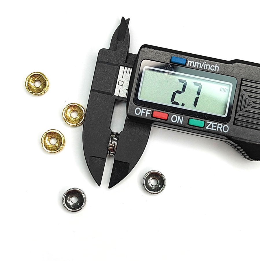 Бусина 8х2,7 мм разделительная из нержавеющей стали с чернением, штука