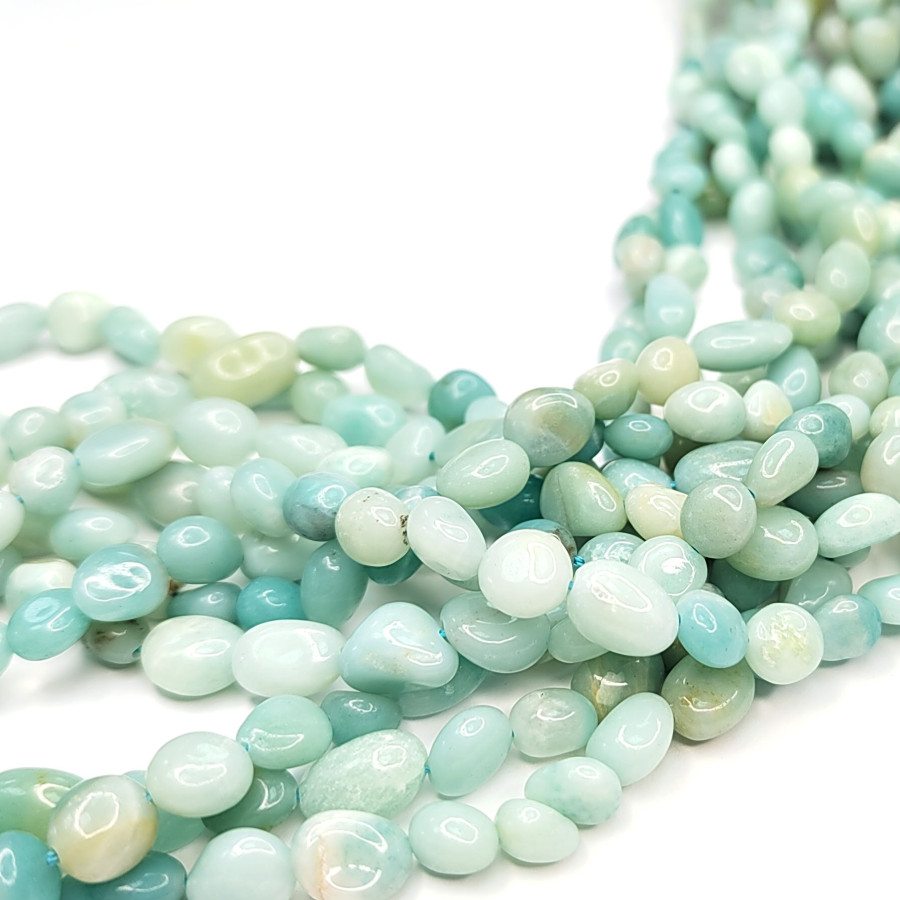 6х9 мм Амазонит натуральный, галтовка, НИТЬ 40 см
