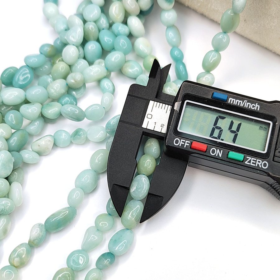 6х9 мм Амазонит натуральный, галтовка, НИТЬ 40 см