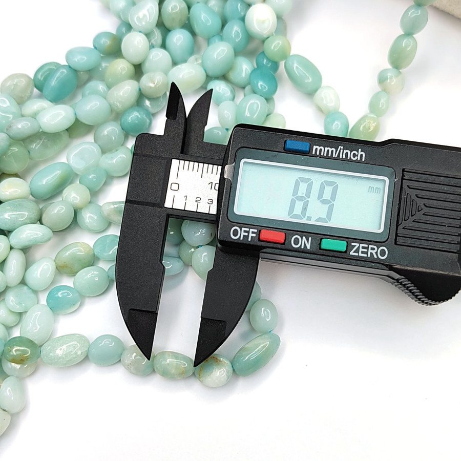 6х9 мм Амазонит натуральный, галтовка, НИТЬ 40 см