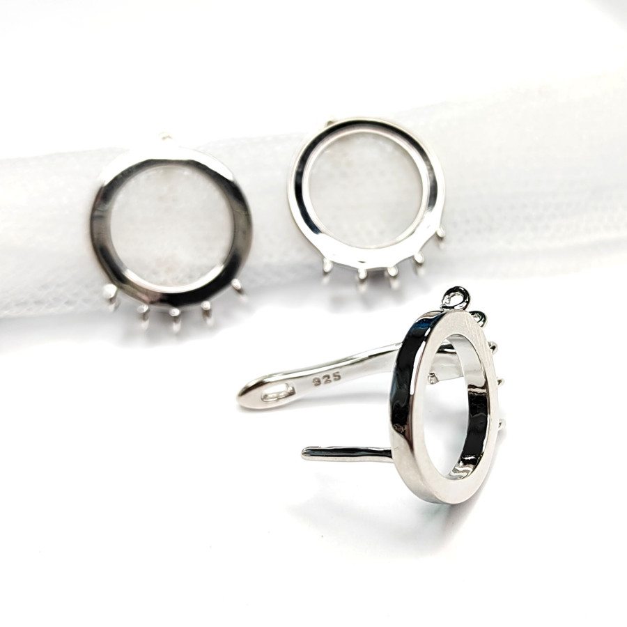 Швензы круглые 15 мм с петельками для подвесок, пара