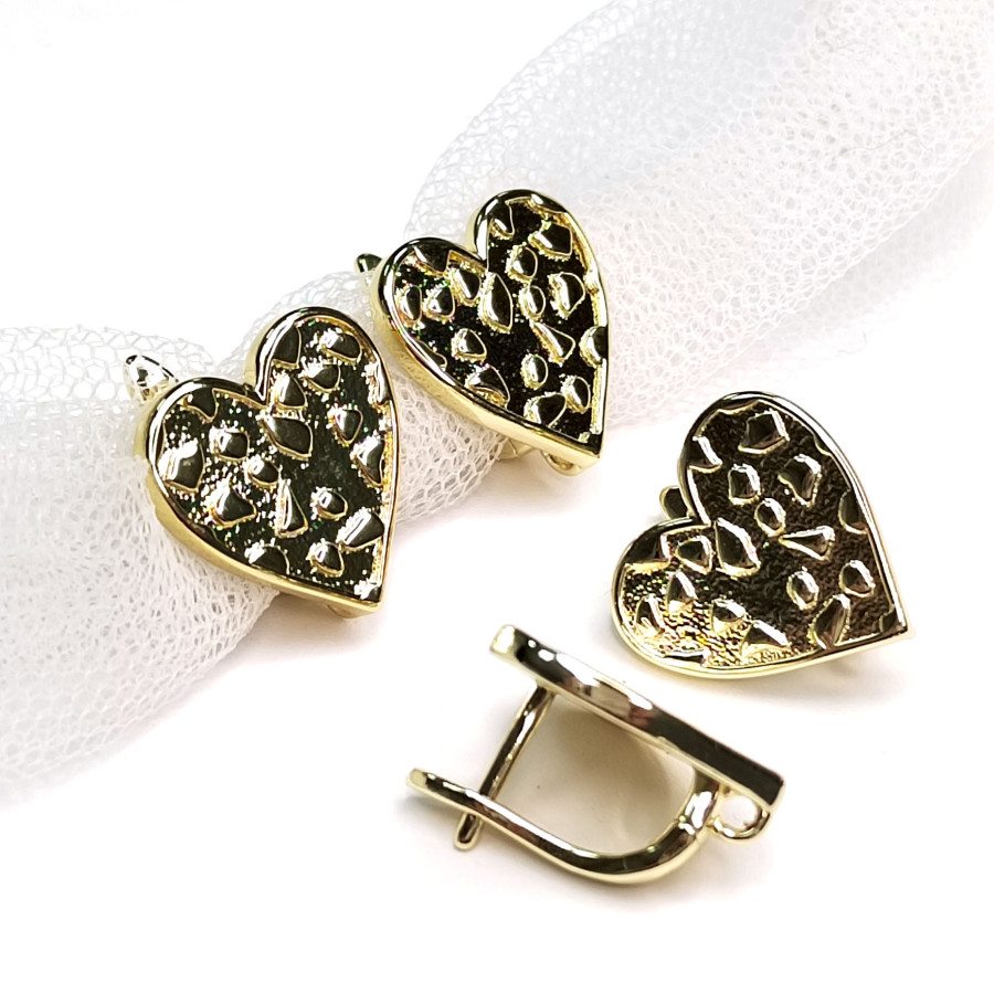 Швензы Сердце 16 мм, пара покрытие Позолота