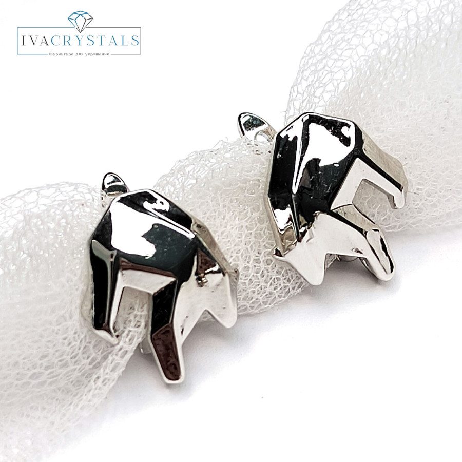 Швензы Мишки 15х13 мм, пара покрытие Родий