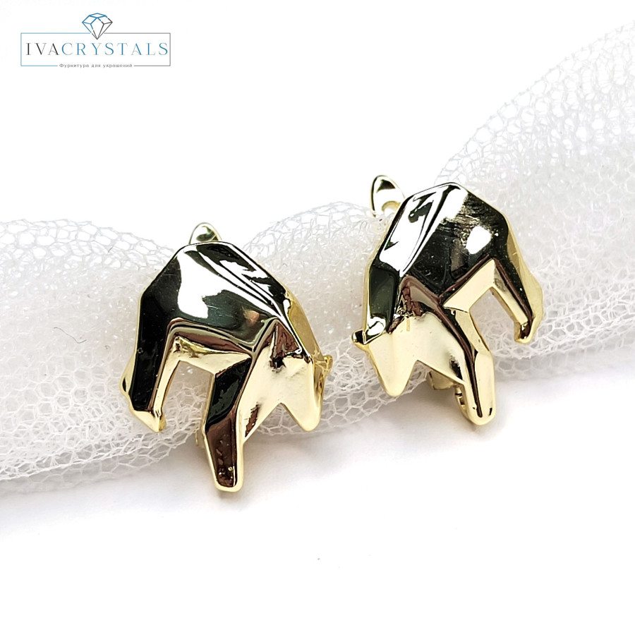 Швензы Мишки 15х13 мм, пара покрытие Позолота