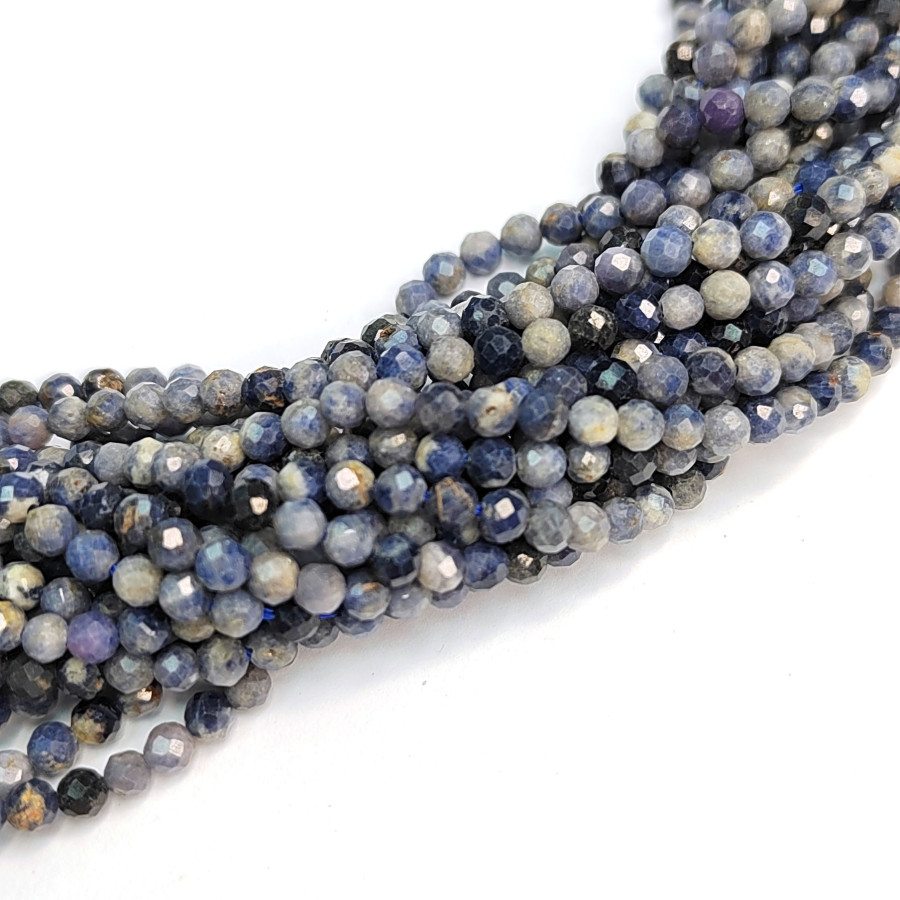 3,5 мм Содалит натуральный, огранка, НИТЬ 39 см