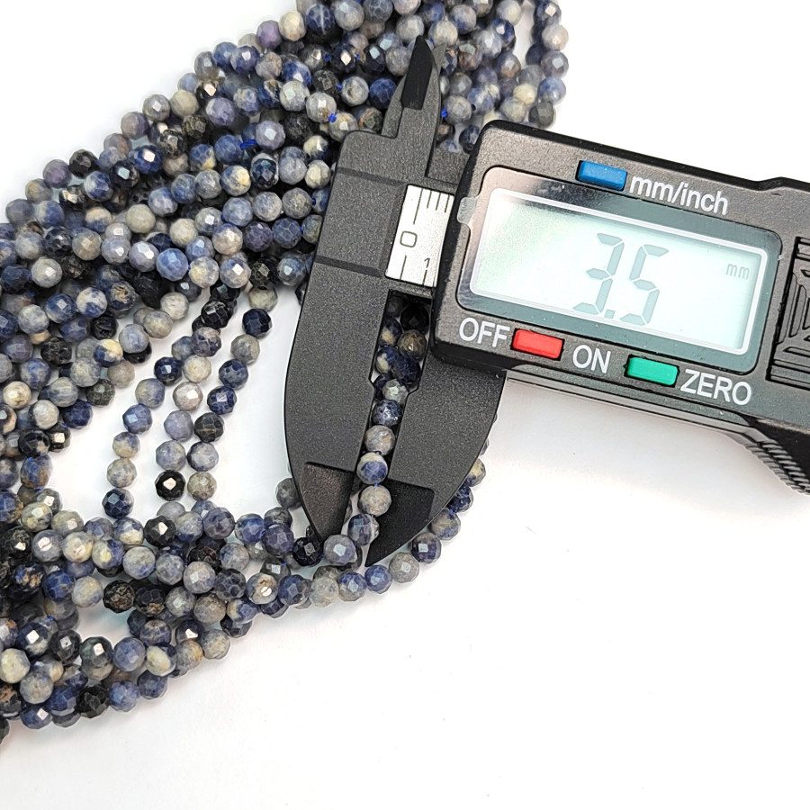 3,5 мм Содалит натуральный, огранка, НИТЬ 39 см