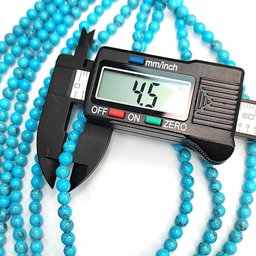 4,5 мм Бирюза прессованный камень, НИТЬ 39 см