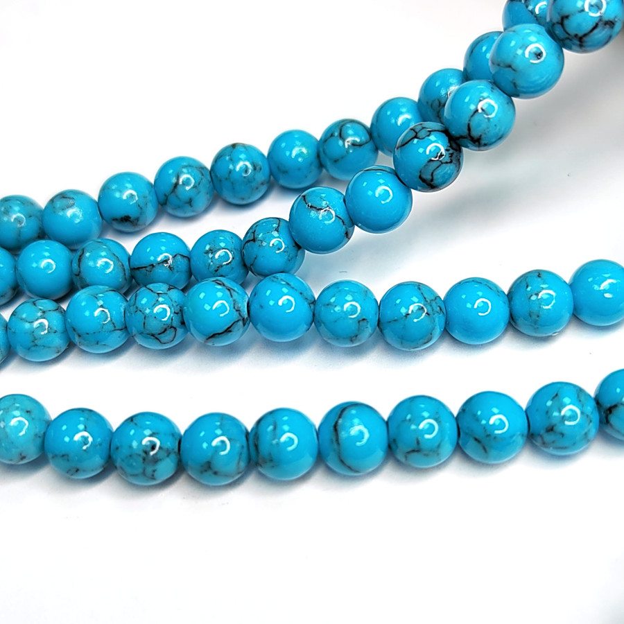 6,5 мм Бирюза прессованный камень, НИТЬ 39 см