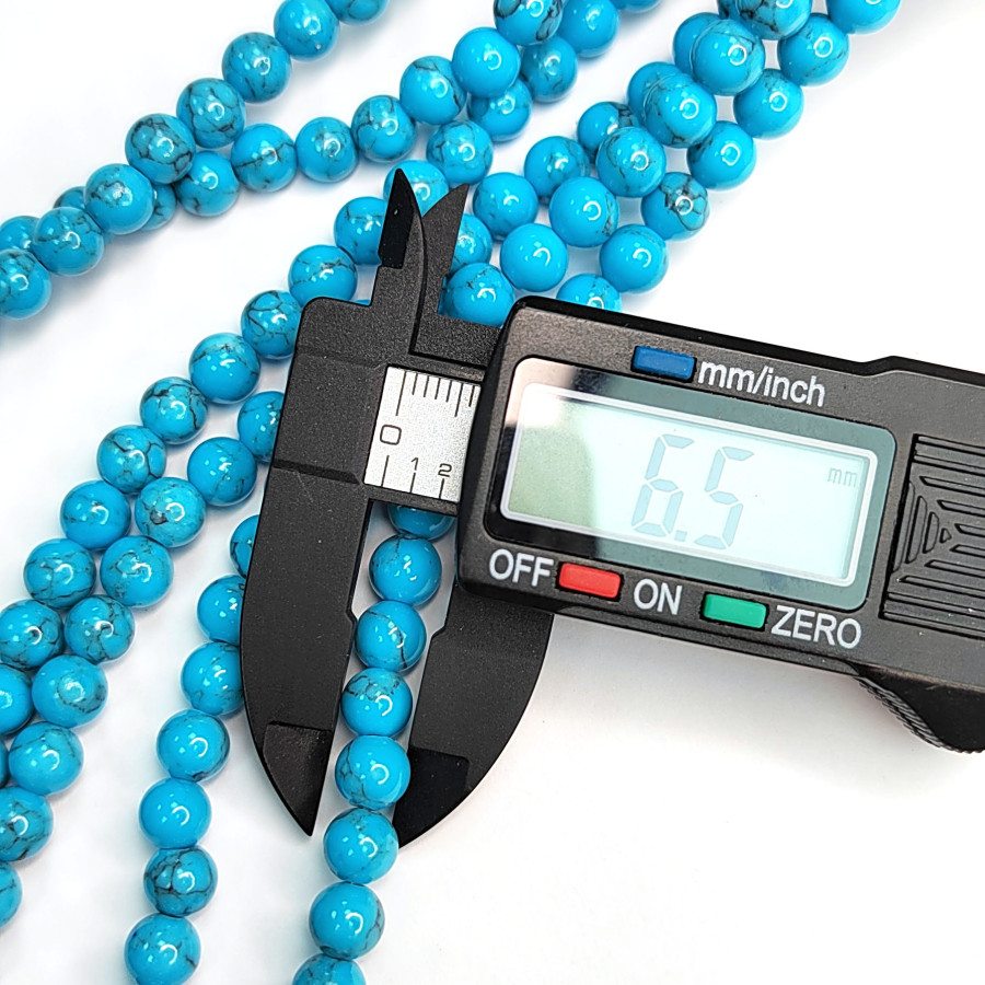 6,5 мм Бирюза прессованный камень, НИТЬ 39 см