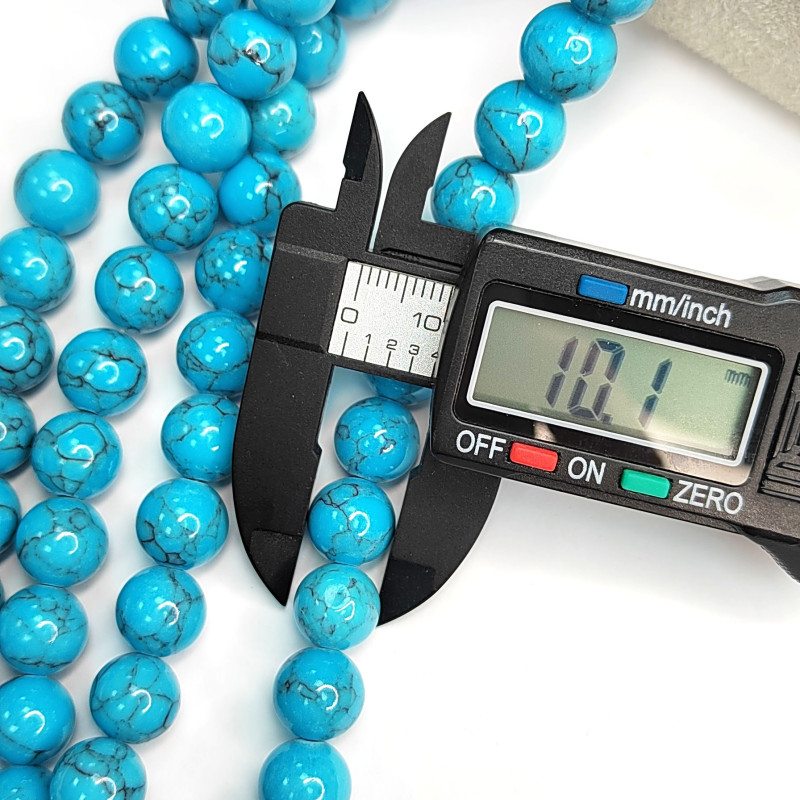 10 мм Бирюза прессованный камень, НИТЬ 39 см