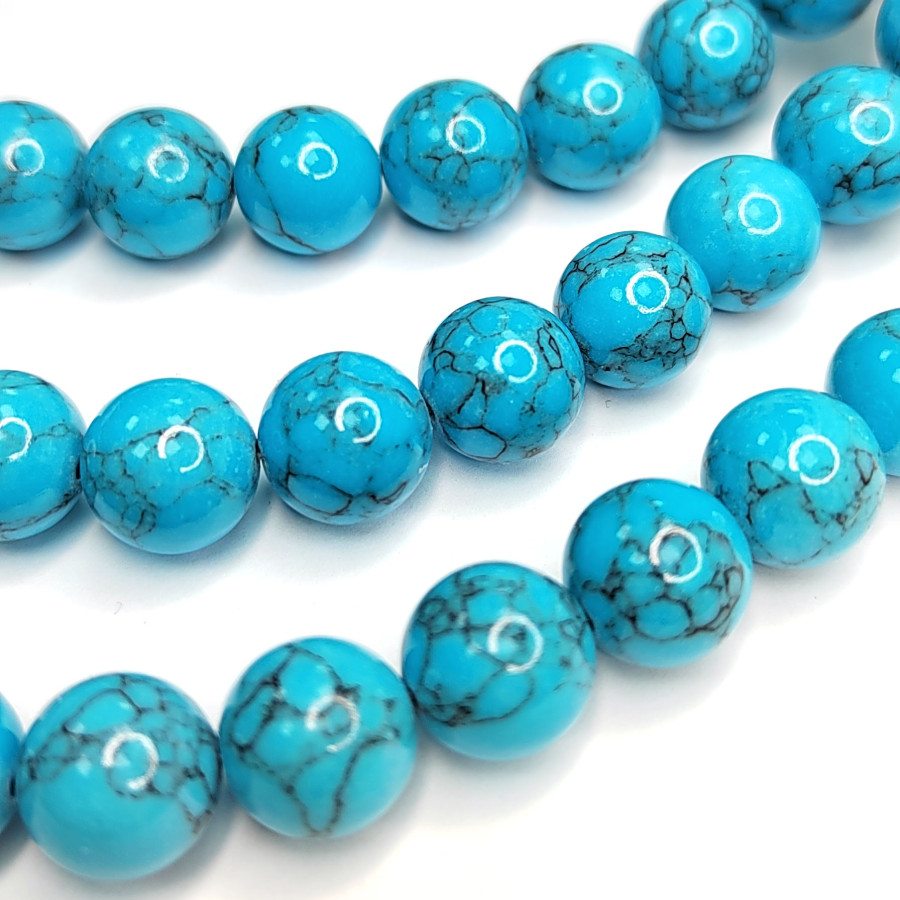12 мм Бирюза прессованный камень, НИТЬ 39 см