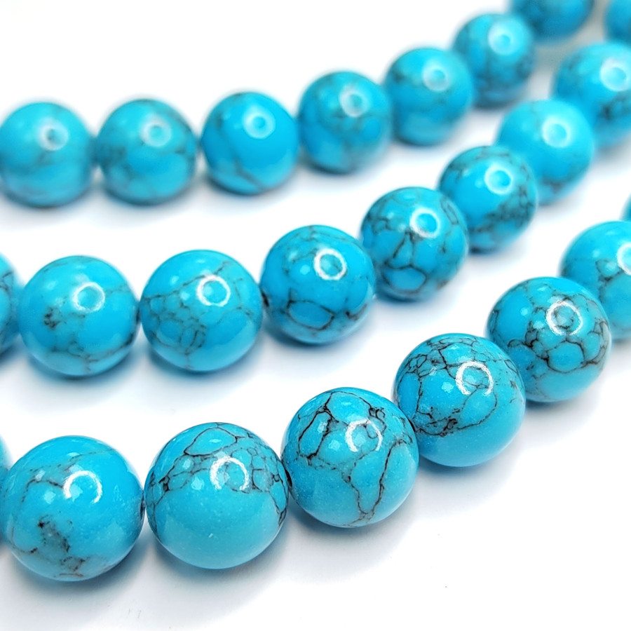 12 мм Бирюза прессованный камень, НИТЬ 39 см