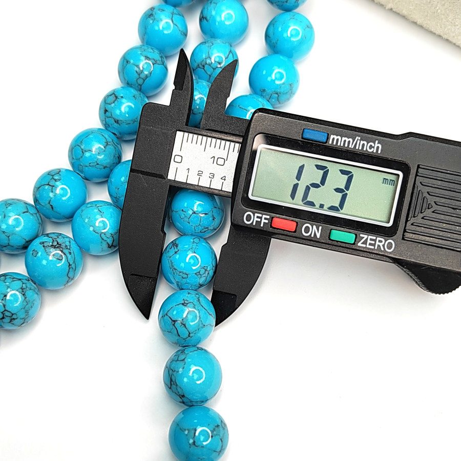 12 мм Бирюза прессованный камень, НИТЬ 39 см