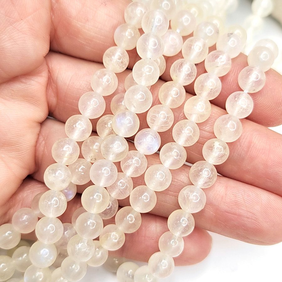 Лунный камень натуральный, НИТЬ 38 см