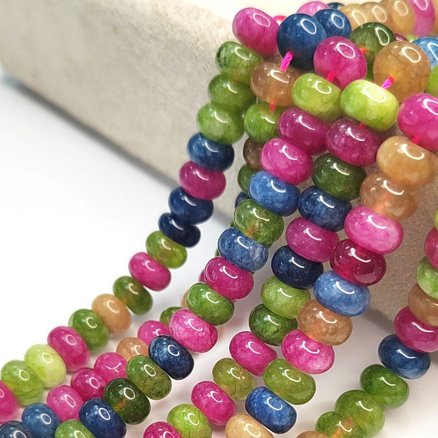 8х5 мм Турмалин натуральный, рондели, нить 39 см