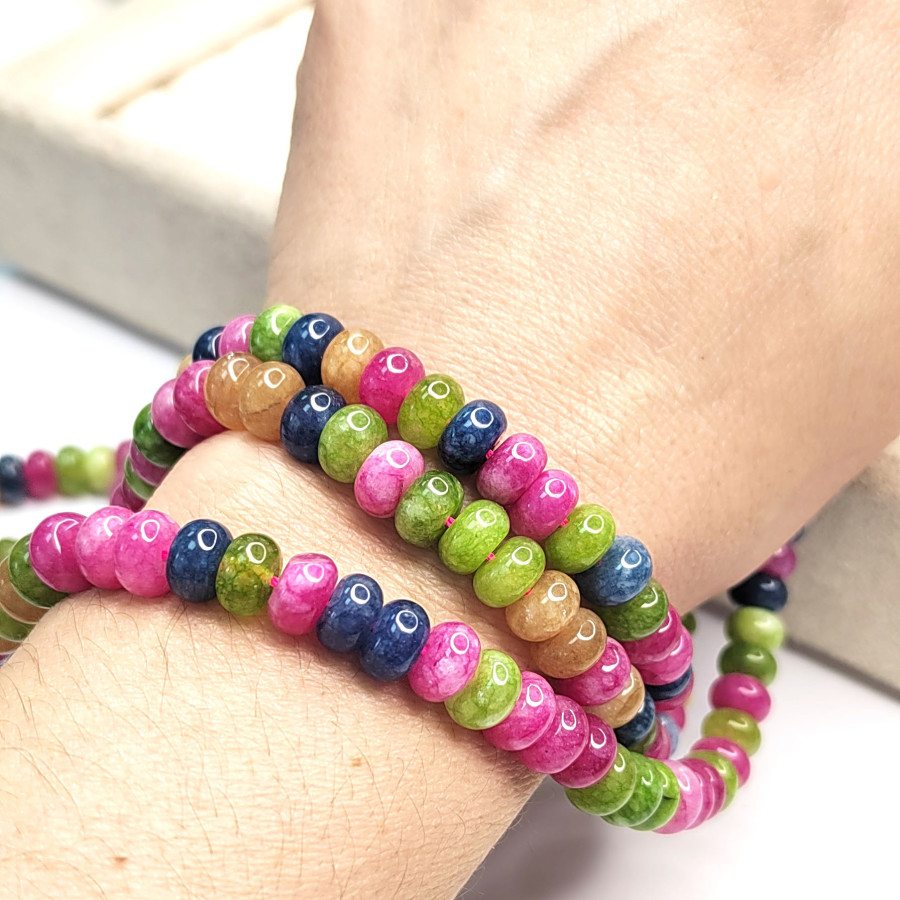 8х5 мм Турмалин натуральный, рондели, нить 39 см