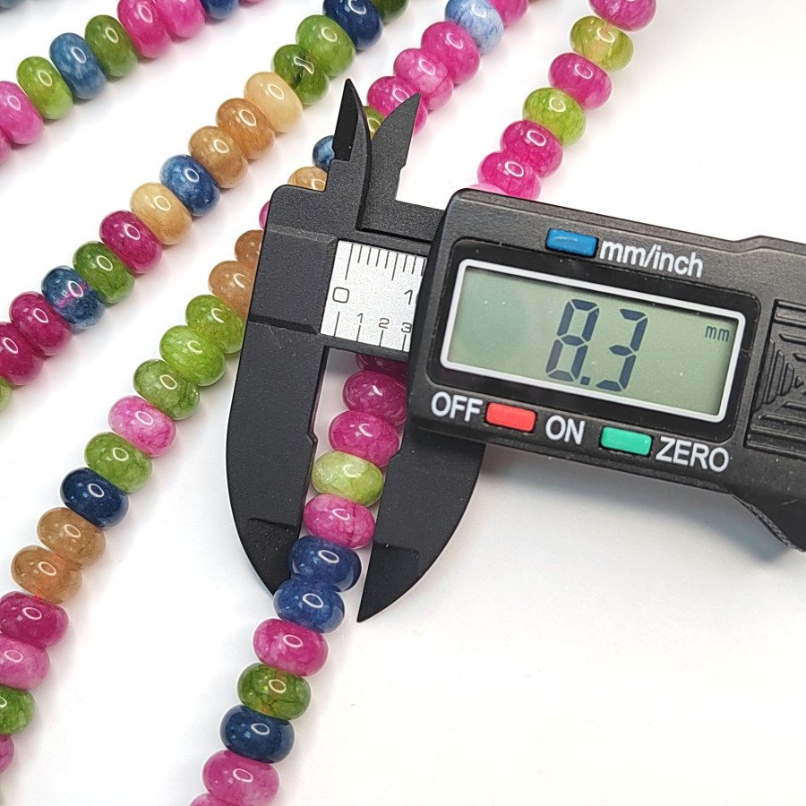 8х5 мм Турмалин натуральный, рондели, нить 39 см