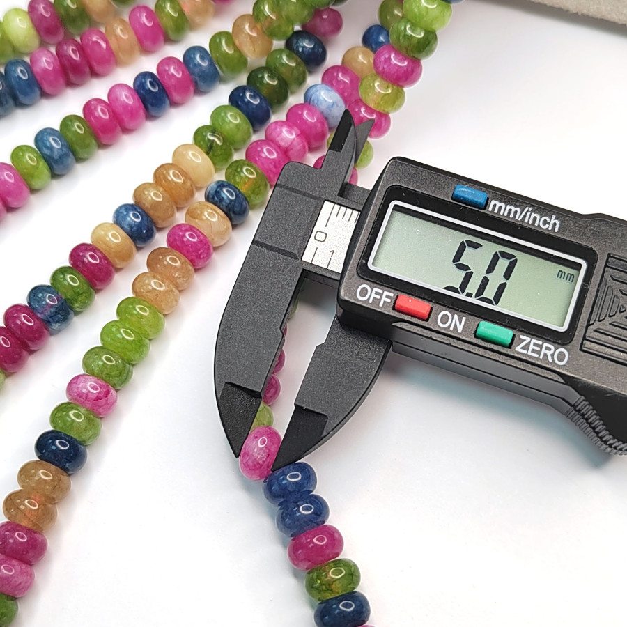 8х5 мм Турмалин натуральный, рондели, нить 39 см